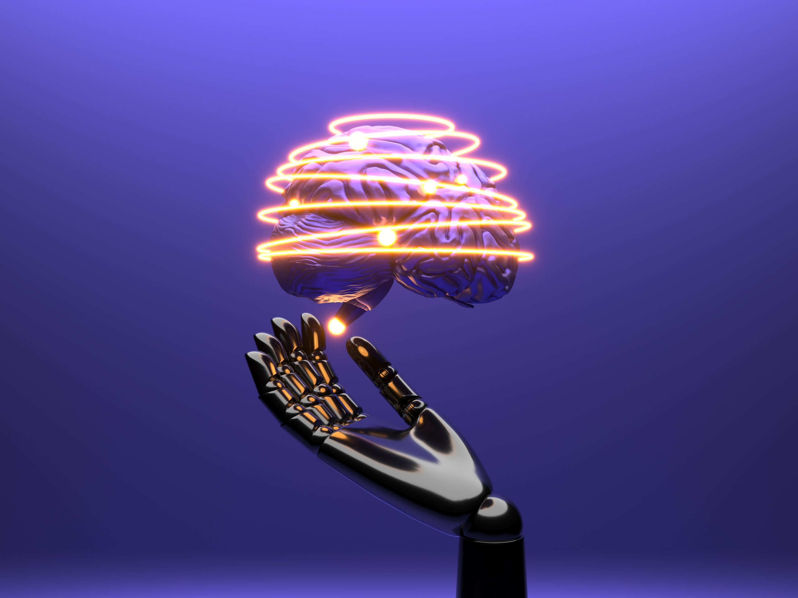 Ai Cloud Concept with Robot Brain